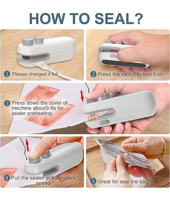 2-in-1 Portable Heat Sealer & Cutter (USB Rechargeable)