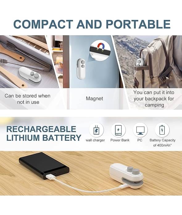 2-in-1 Portable Heat Sealer & Cutter (USB Rechargeable)