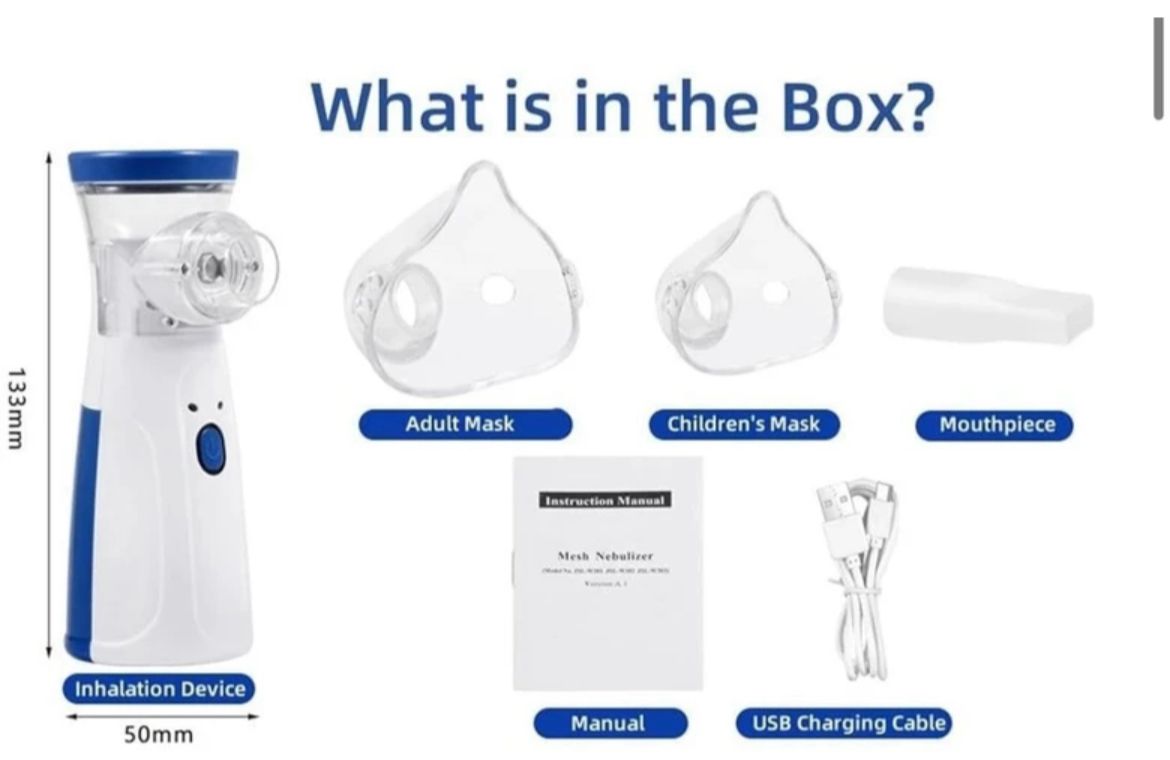 Portable Mesh Nebulizer Chargeable, travel friendly