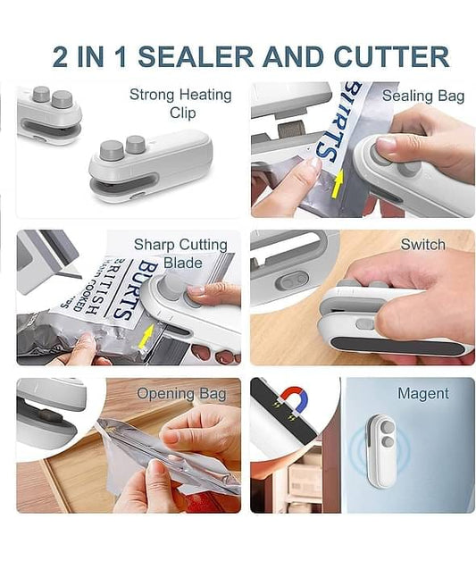 2-in-1 Portable Heat Sealer & Cutter (USB Rechargeable)