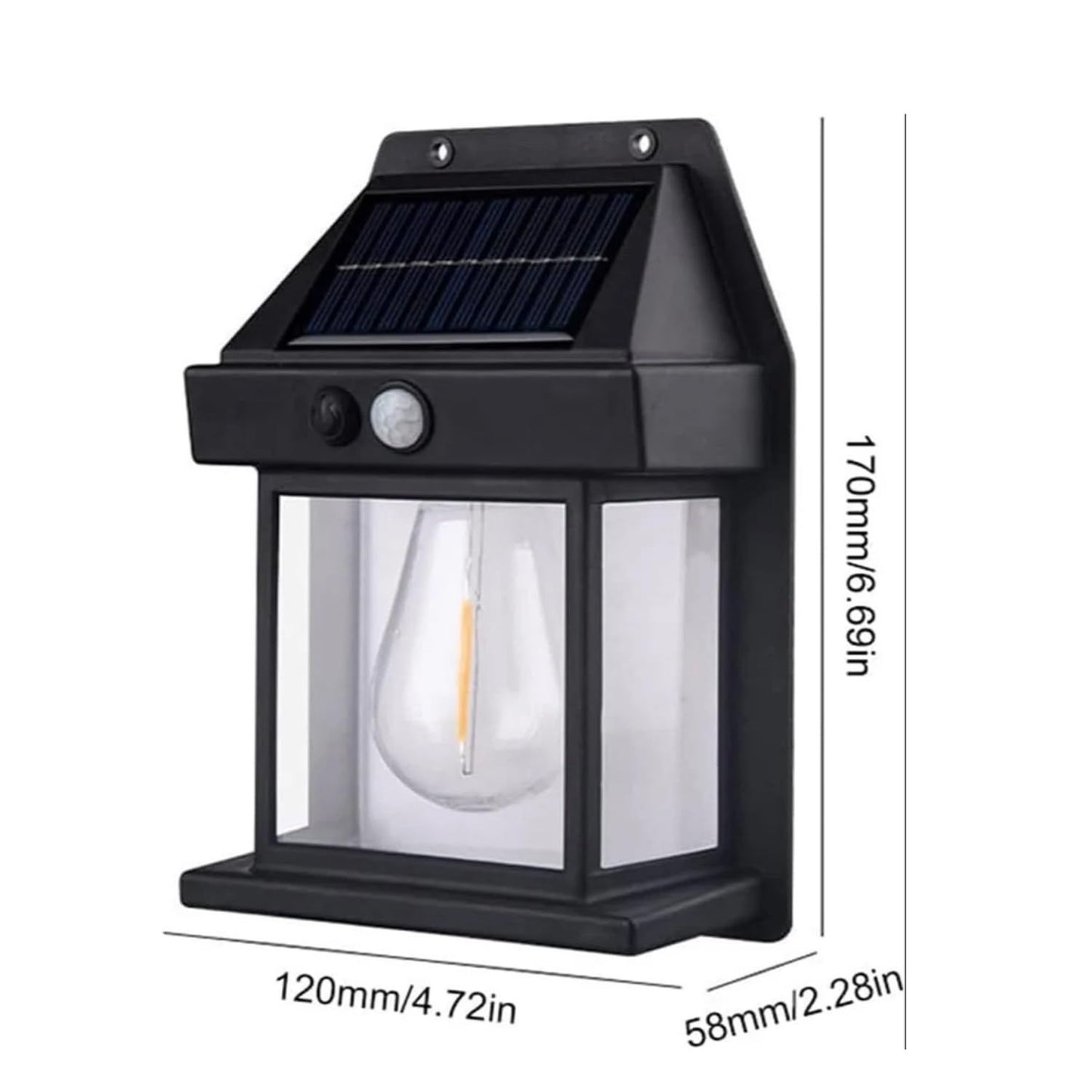 Solar Wall Lights Outdoor Motion Sensor Auto Chargeable Exterior LED Sconce Front Porch Security Lamps waterproof for Patio Garden (Pack of 1, Warm Yellow)